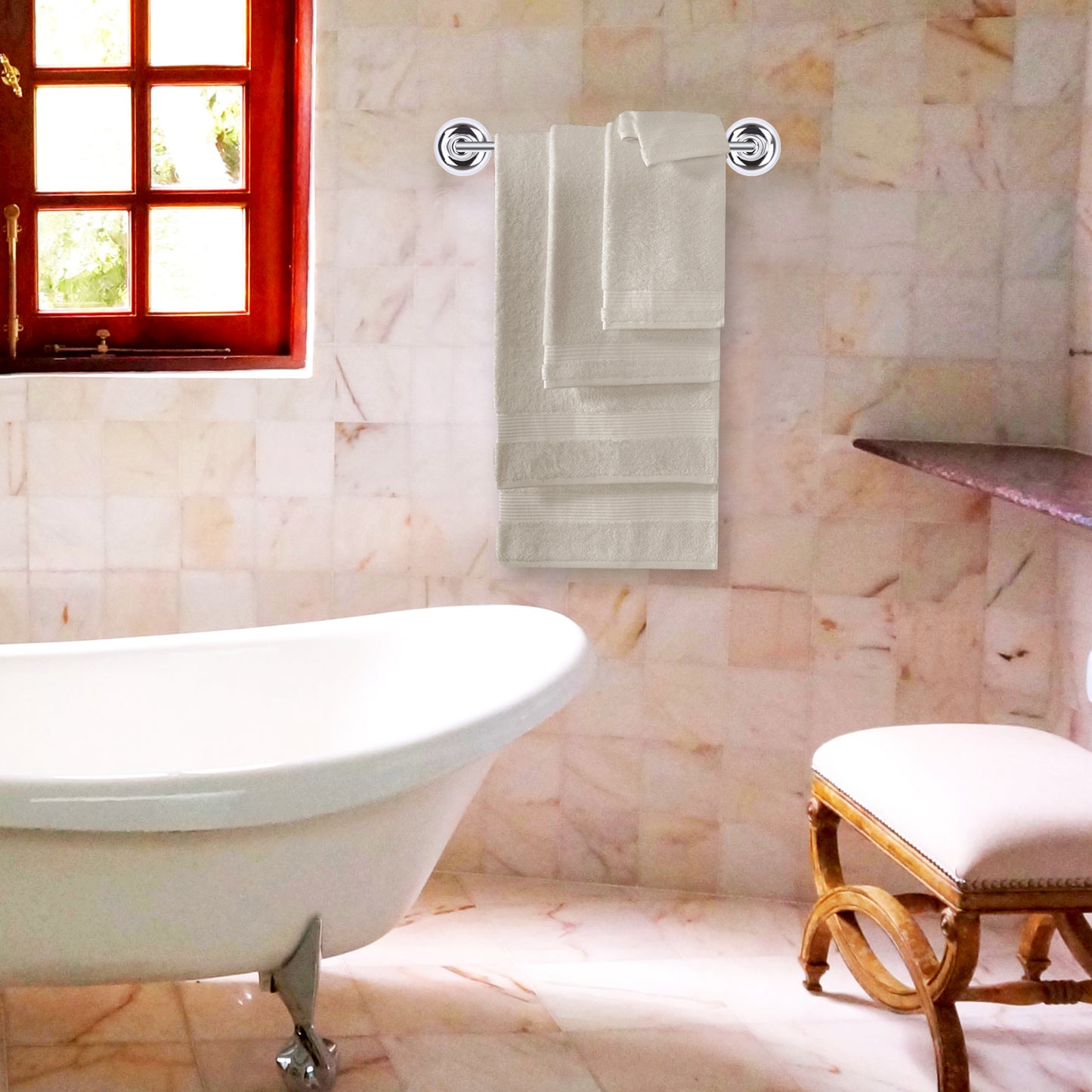 Serenity 6 PC Towel Set Stone