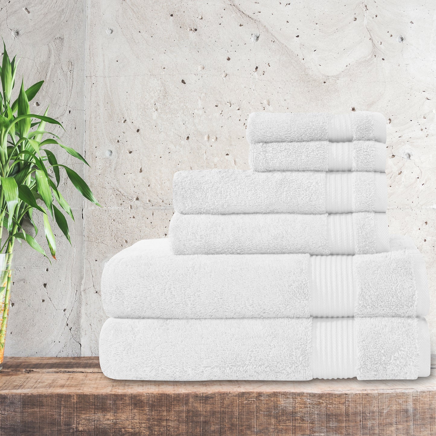 Serenity 6 PC Towel Set White