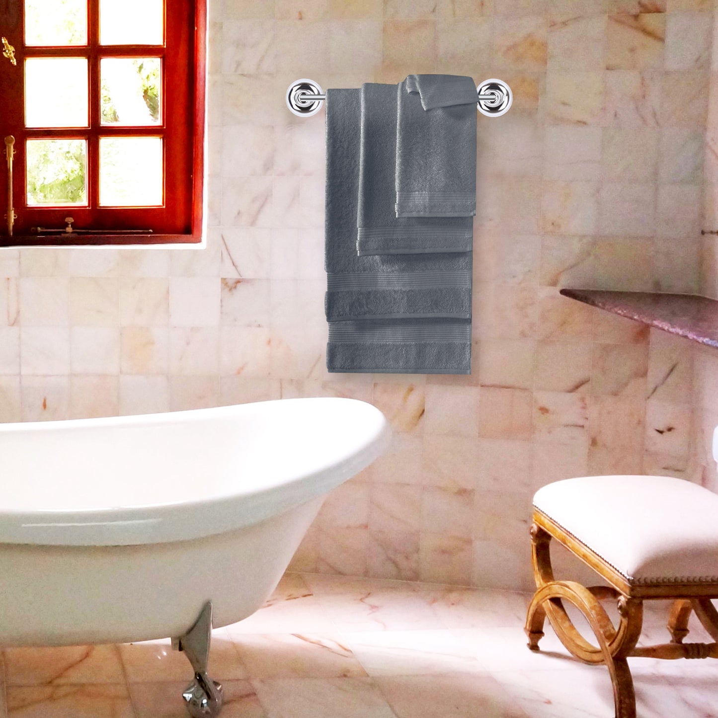 Serenity 6 PC Towel Set Grey