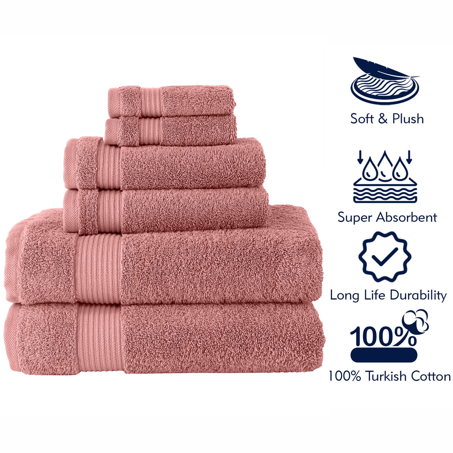 Serenity 6 PC Towel Set Canyon Clay