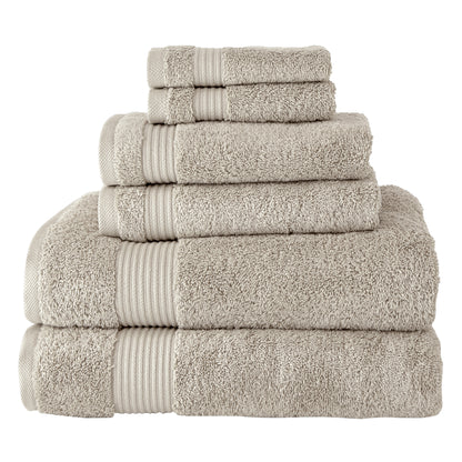 Serenity 6 PC Towel Set Brown Rice