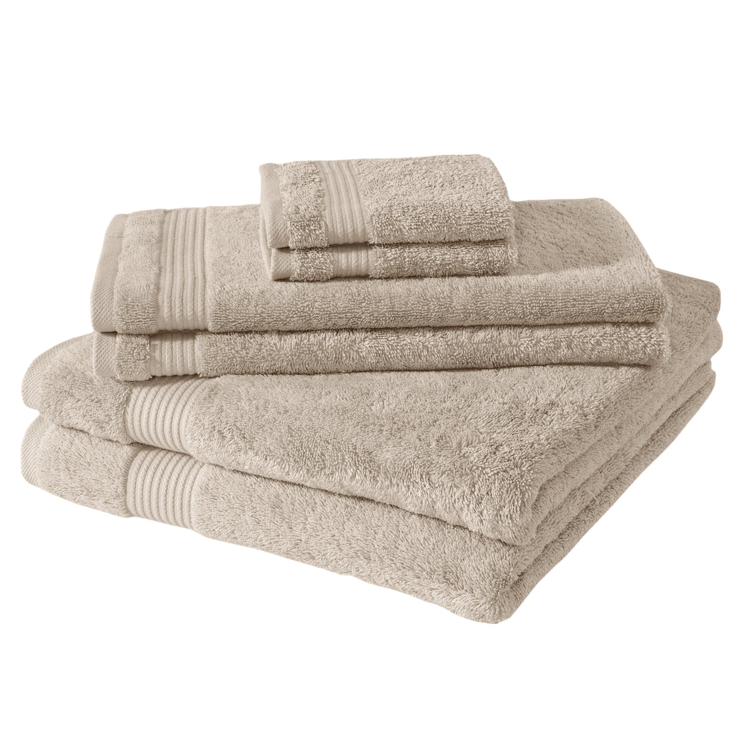 Serenity 6 PC Towel Set Brown Rice