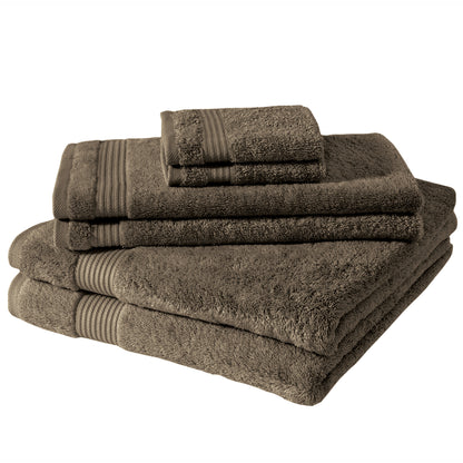 Serenity 6 PC Towel Set Coffee