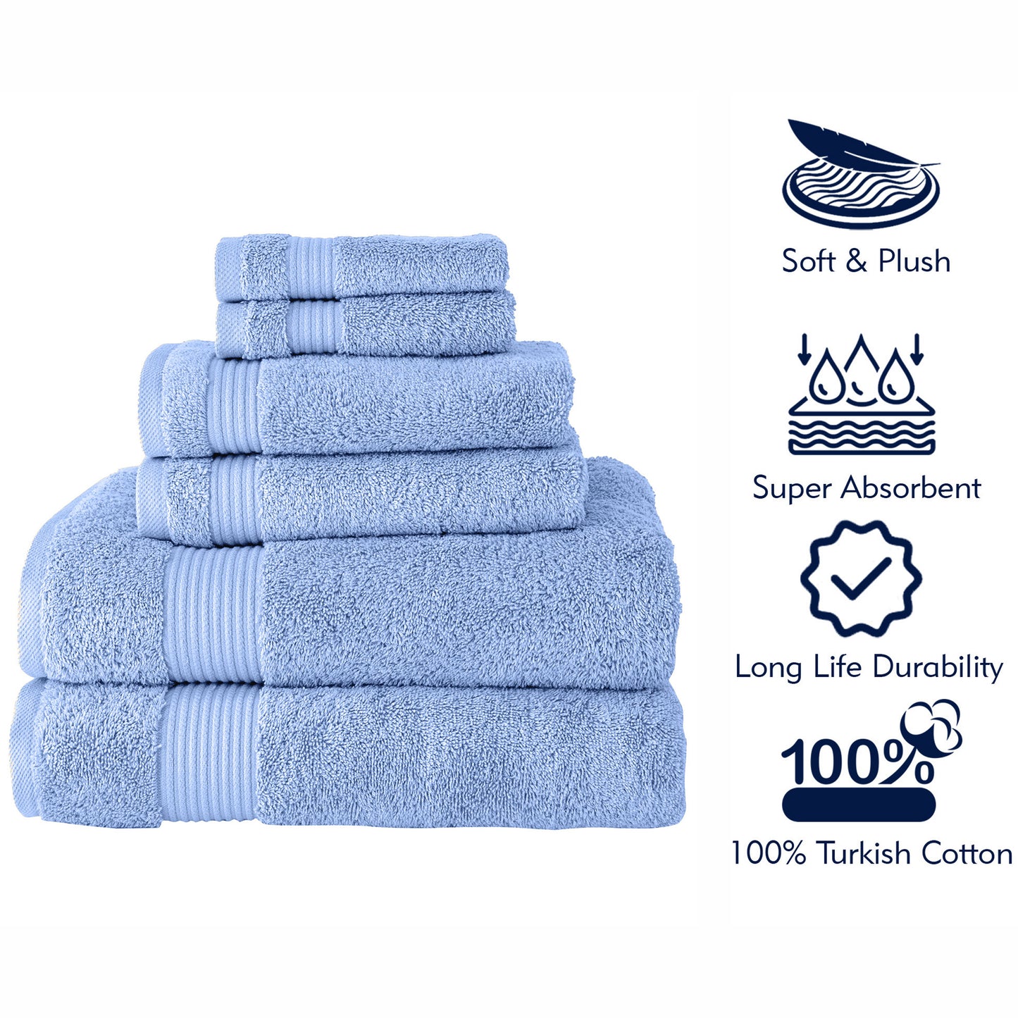 Serenity 6 PC Towel Set Serenity Blue