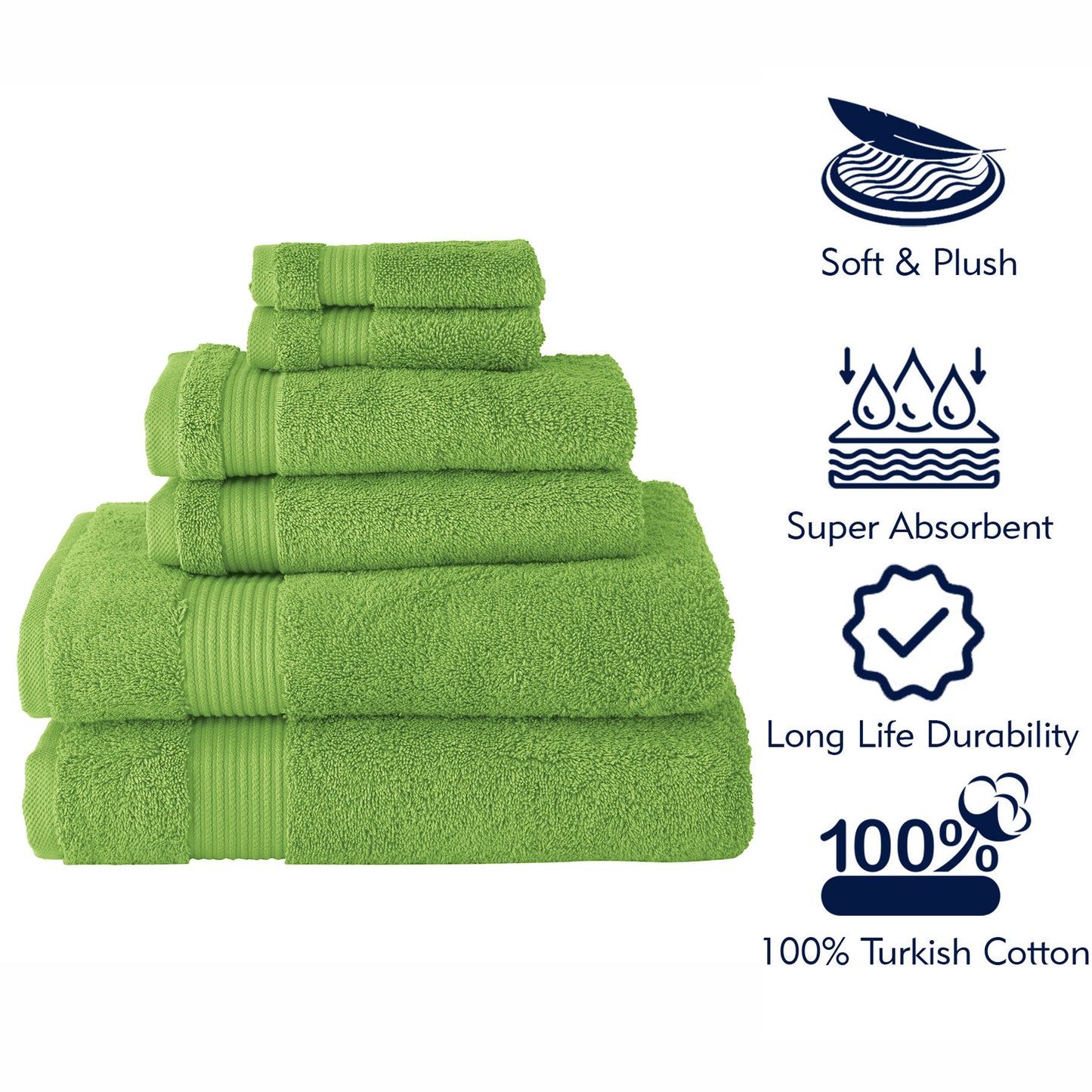 Serenity 6 PC Towel Set Greenery