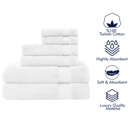 Serenity 6 PC Towel Set White